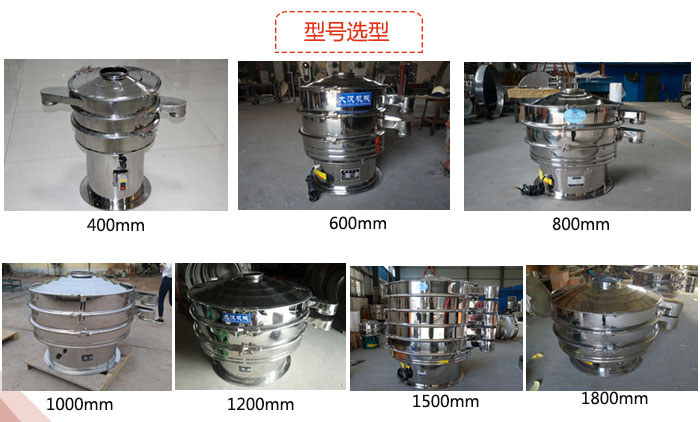 食品振動(dòng)篩型號(hào)分類展示圖