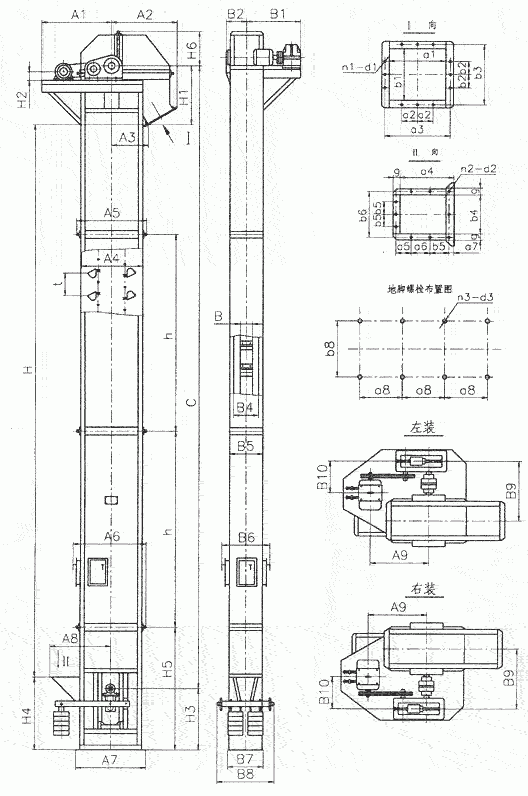 TH斗式提升機(jī)內(nèi)部結(jié)構(gòu)圖紙展示